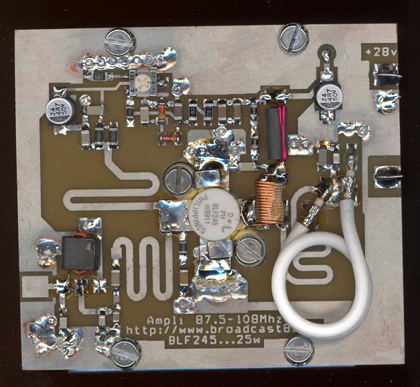 30W VHF FM Amplifier for 88 - 108 MHz with BLF245 MOSFET