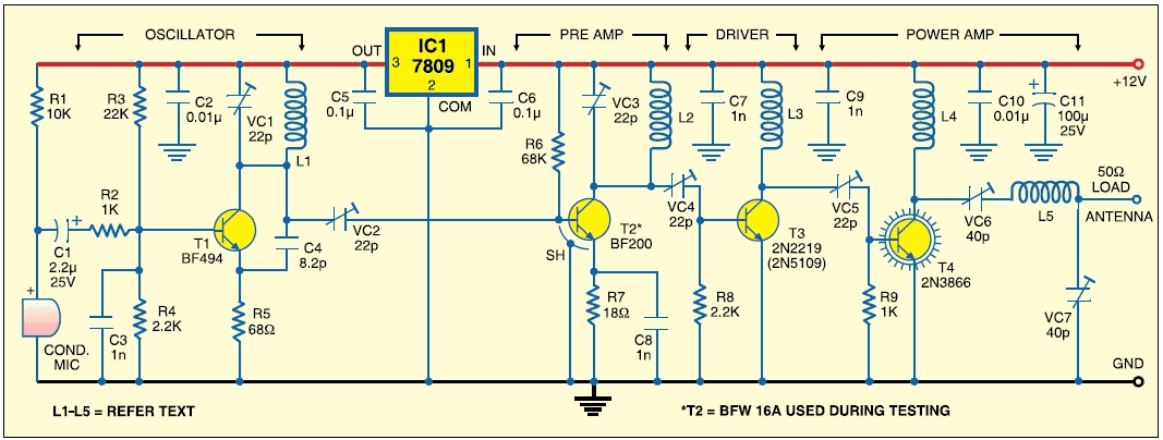 1 Watt Four Stage FM Transmitter