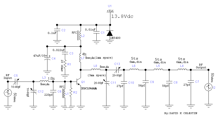 30Watt VHF Amplifier Circuit for FM Broadcast Band