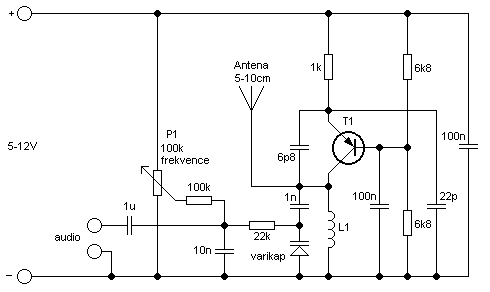 Single Transistor VCO FM Transmitter