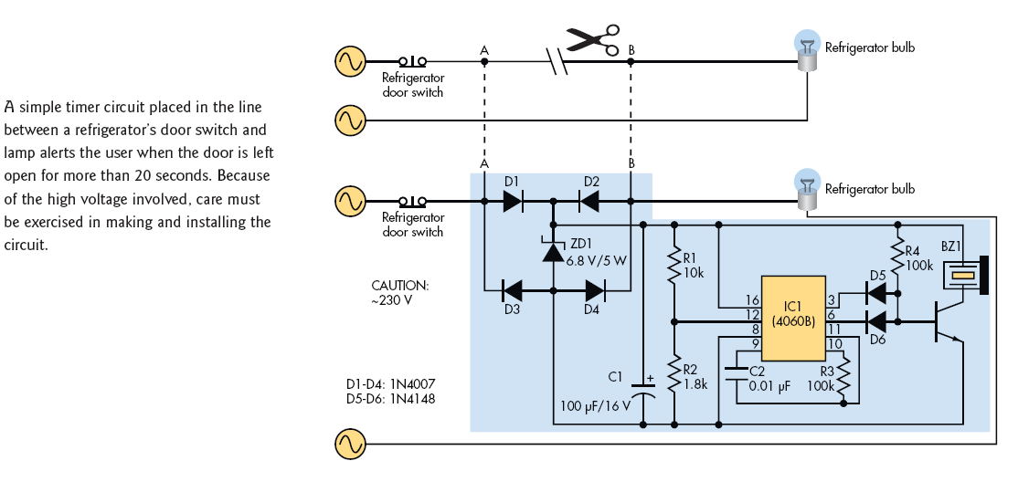 Alarm Sounds When Refrigerator Door Remains Open Too Long