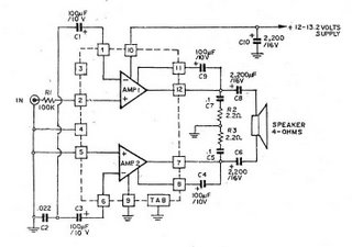 HA1377 Bridge Amplifier BCL cap 17W (Car audio)