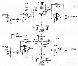 Stereo Tone Control Circuit with Adjustable Bass-Treble