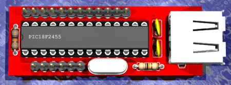 PIC18F2455 / PIC18F2550 USB IO Board