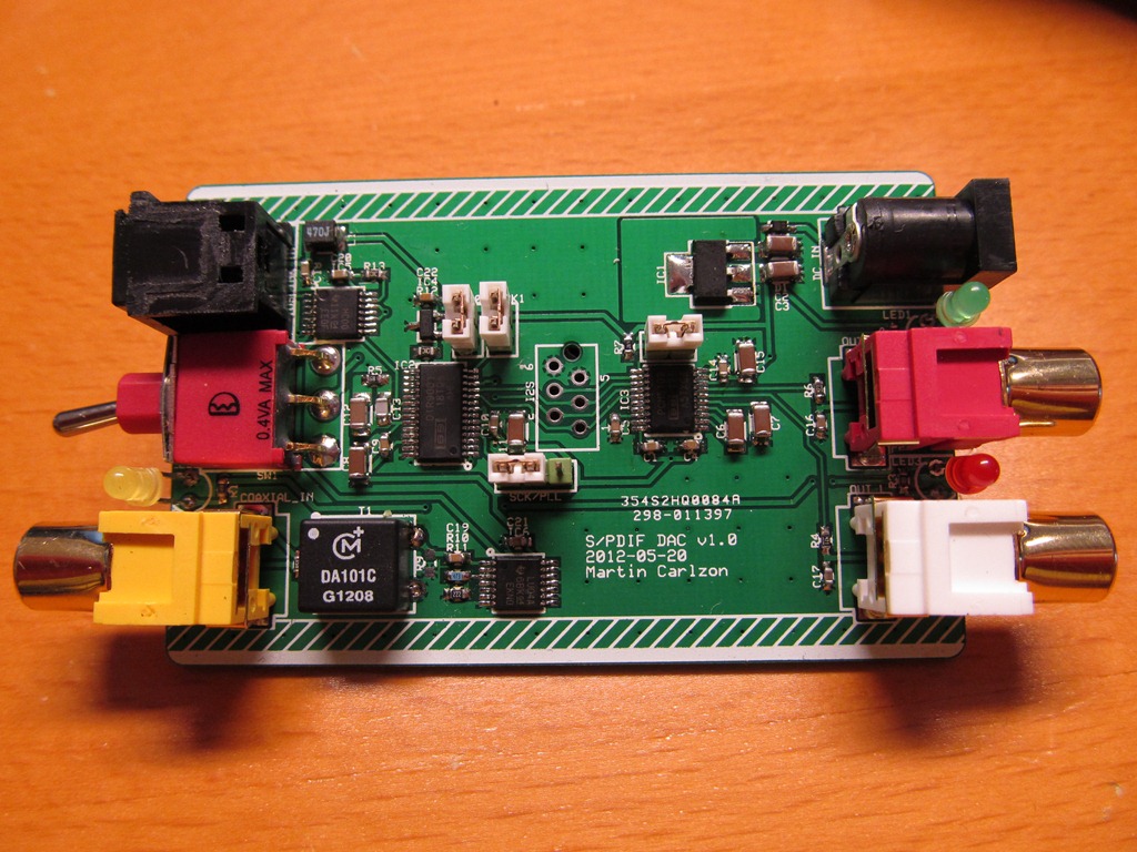 PCM5102 Burr-Brown DAC with DIR9001 SPDIF Receiver